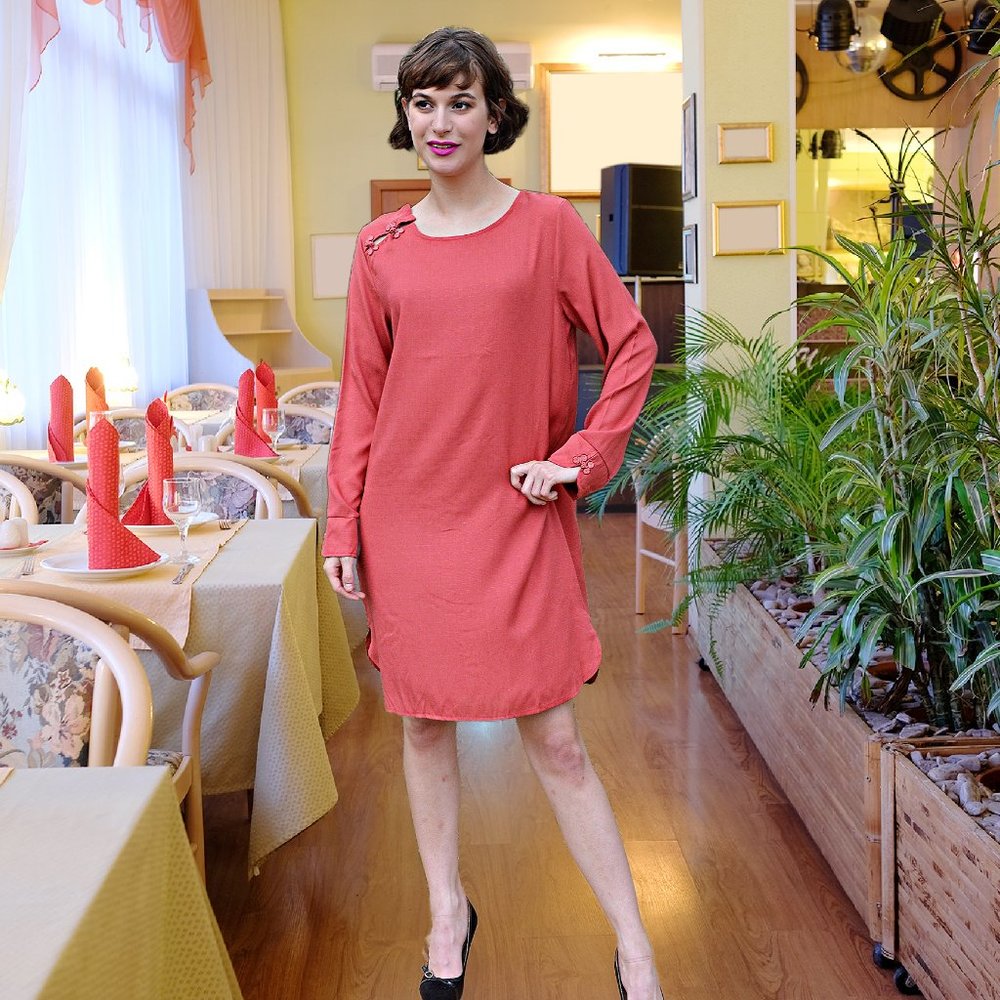 Tunic Shift Dress Classic Asian Influence NWOT